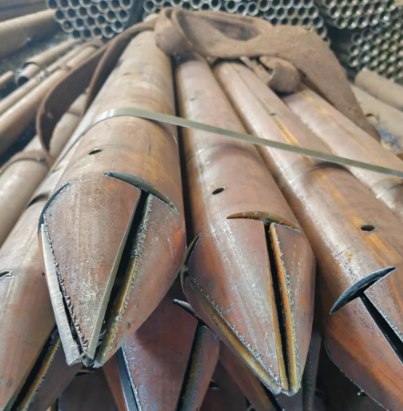 宿迁出尖打孔加工无缝注浆钢花管注浆管厂家